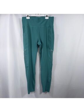 Lululemon Teal Mesh Panel Pocket Leggings Size 10